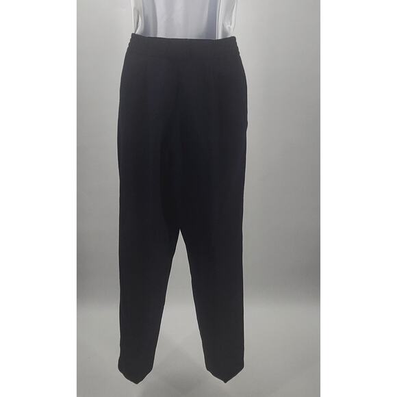 Petites by Fundamental Things Vintage Wool pleated pants navy blue Sz 4 classic - Picture 2 of 7